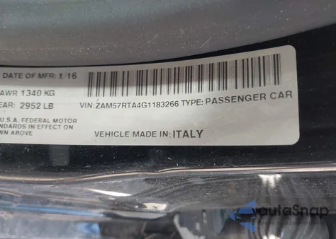 2016 Maserati Ghibli S Q4 from USA, damaged, VIN ZAM57RTA4G1183266